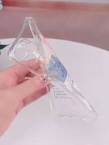 Letter Graphic Clear Phone Case - Multicolor - View 4