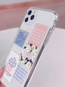 Letter Graphic Clear Phone Case - Multicolor - View 5