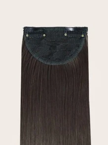 Tóc giả tổng hợp thẳng kẹp phía trước - Cà phê nâu - Xem 2