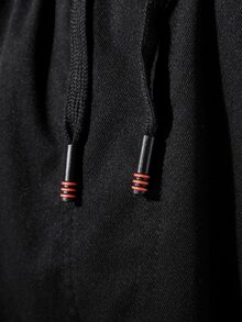 Manfinity 男士鬆身字母拼接詳細束腰長褲 - 黑色 - 查看 8