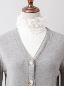 1入女士白色針織花邊立領可拆式襯領,優雅 - 白色 - 查看 2