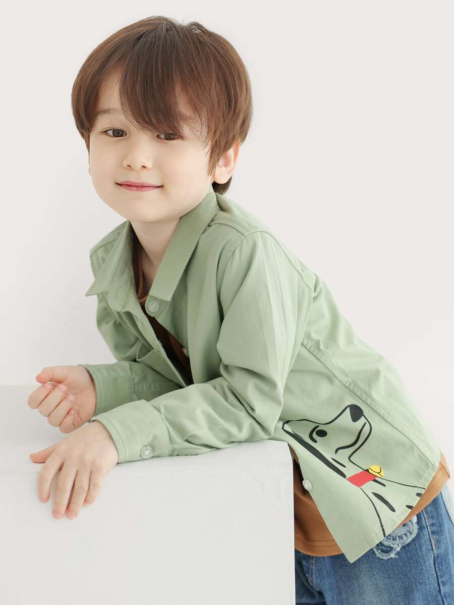 Toddler Boys Cartoon Dog Graphic Shirt