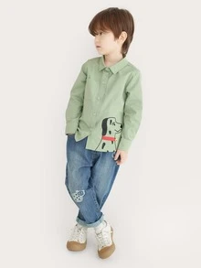 Toddler Boys Cartoon Dog Graphic Shirt
