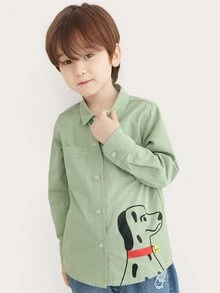 Toddler Boys Cartoon Dog Graphic Shirt