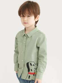 Toddler Boys Cartoon Dog Graphic Shirt