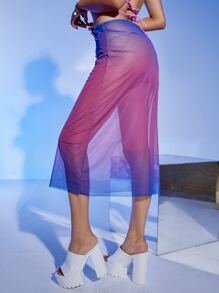 Women Fashionable Ombre Cover Up For Summer - Multicolor - View 2