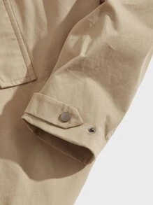 Manfinity VCAY Abrigo con cuello alto y cordón ajustable para hombre, para otoño e invierno - Caqui - Ver 5