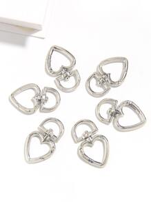 6pcs Heart Design Keychain - Silver - View 2