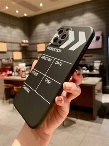 Clapperboard Pattern Phone Case - Black and White - View 4