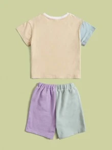 SHEIN Bộ thời trang bé trai Túi Lá thư Giải trí - Nhiều màu - Xem 2