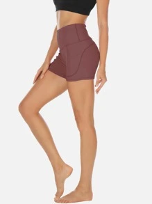 icyzone Absorbs Sweat Breathable Pocket Side Sports Shorts - Redwood - View 5