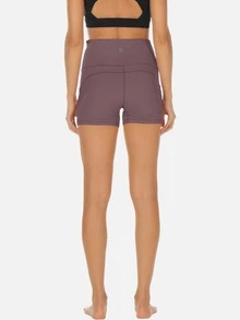 icyzone Absorbs Sweat Breathable Pocket Side Sports Shorts - Mauve Purple - View 2