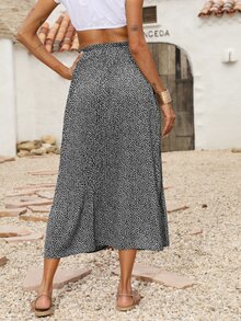 BTFBM Váy nữ Túi Tất cả trên in Boho - Đen và trắng - Xem 2