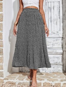 BTFBM Váy nữ Túi Tất cả trên in Boho - Đen và trắng - Xem 4