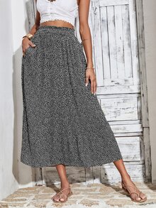 BTFBM Váy nữ Túi Tất cả trên in Boho - Đen và trắng - Xem 5