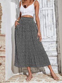 BTFBM Váy nữ Túi Tất cả trên in Boho - Đen và trắng - Xem 7