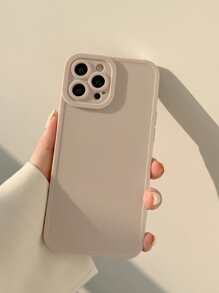 1 pieza Funda de teléfono Morandə de unicolor minimalista y retro compatible con las series Apple iPhone 16/15/14/13/12/11 - Blanco - Ver 13