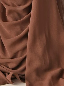 1 件 Abaya 配饰柔软雪纺纯色女士头巾，适合日常佩戴，阿拉伯宽松长款头巾头带女士面纱 - 咖啡棕 - 查看 4