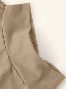 1pc Plain Knitted Conservative False Collar For Commuting Inside Matching False Collar For Daily Life - Khaki - View 3