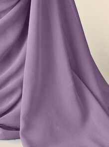 1 件女士纯色雪纺围巾/头巾/沙滩披肩，适合日常或户外使用 - 紫色 - 查看 3