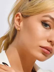 Pendientes minimalista unicolor - Amarillo Oro - Ver 1