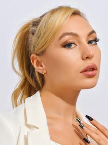 Pendientes minimalista unicolor - Amarillo Oro - Ver 4