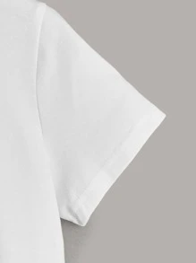 2 chiếc áo thun cổ tròn tay ngắn màu trơn thường ngày cho bé trai, thích hợp mặc hàng ngày vào mùa hè - Đen và trắng - Xem 6