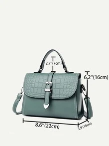 帶扣細節紋理質感翻蓋方包