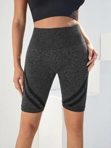 Seamless Sports Cycling Shorts - Dark Grey - View 3