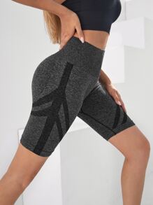 Seamless Sports Cycling Shorts - Dark Grey - View 5