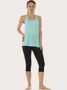 女士圆领运动上衣 - 綠色 - 查看 2