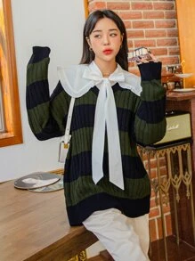 DAZY Áo len dệt kim màu thả vai - Nhiều màu - Xem 6