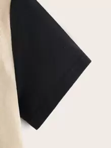 SHEIN Leap Crew Toddler Boys Colour Block Patched Pocket Tee - Black - View 3