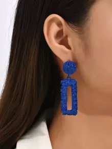 幾何裝飾耳墜 - 寶藍色 - 查看 1
