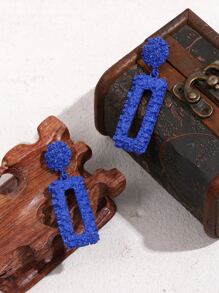 幾何裝飾耳墜 - 寶藍色 - 查看 3