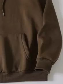 Áo nỉ Nam Dây kéo màu trơn Cơ bản - Màu nâu Sô-cô-la - Xem 3