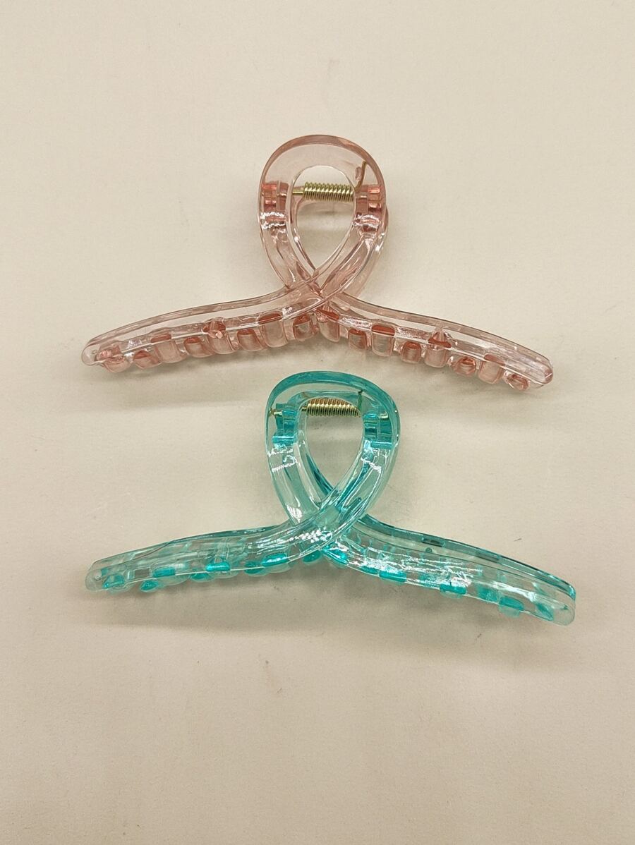 2入組透明髮爪 - 彩色 - 查看 1