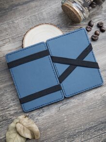New Arrival Unisex Magic Wallet Vertical Card Holders Short Style Wallets Fashionable Coin Purse For Men & Women - Blue - View 4