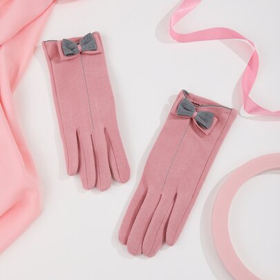Bow Decor Gloves
