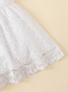 Bebé Vestido smock con encaje sisa con fruncido - Blanco - Ver 7