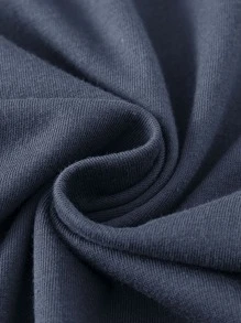 仙人掌和標語圖案T恤 - 藏蓝色 - 查看 4