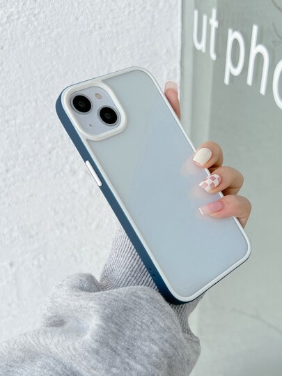 Contrast Frame Clear Phone Case