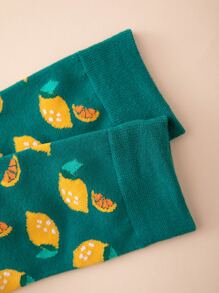 檸檬圖案中筒襪 - 彩色 - 查看 4