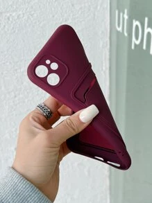 Hộp đựng điện thoại có khe cắm thẻ màu tinh khiết - Màu Đỏ Sâu - Xem 2