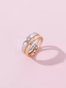 2 Miếng Nhẫn Khối Zirconia  Chi tiết trái tim - Nhiều màu - Xem 1