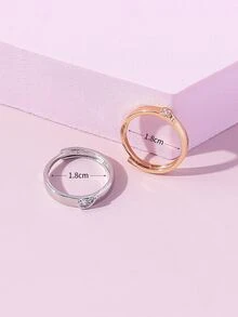 2 Miếng Nhẫn Khối Zirconia  Chi tiết trái tim - Nhiều màu - Xem 4