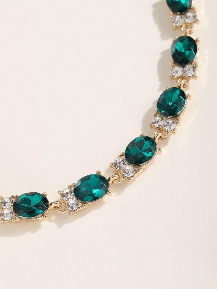 Gemstone Decor Bracelet - Green - View 4