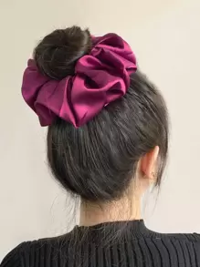 Dây buộc tóc satin tối giản, màu hồng, phụ kiện lễ hội Carnival Mardi Gras, dây buộc tóc kiểu scrunchy, phụ kiện đội đầu, dây chun buộc tóc đuôi ngựa. - Màu tím - Xem 6