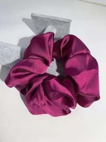 Dây buộc tóc satin tối giản, màu hồng, phụ kiện lễ hội Carnival Mardi Gras, dây buộc tóc kiểu scrunchy, phụ kiện đội đầu, dây chun buộc tóc đuôi ngựa. - Màu tím - Xem 7
