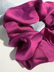 Dây buộc tóc satin tối giản, màu hồng, phụ kiện lễ hội Carnival Mardi Gras, dây buộc tóc kiểu scrunchy, phụ kiện đội đầu, dây chun buộc tóc đuôi ngựa. - Màu tím - Xem 8